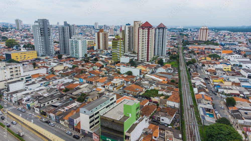 Fototapeta premium Visão aérea da cidade de Mogi das Cruzes, SP, Brasil