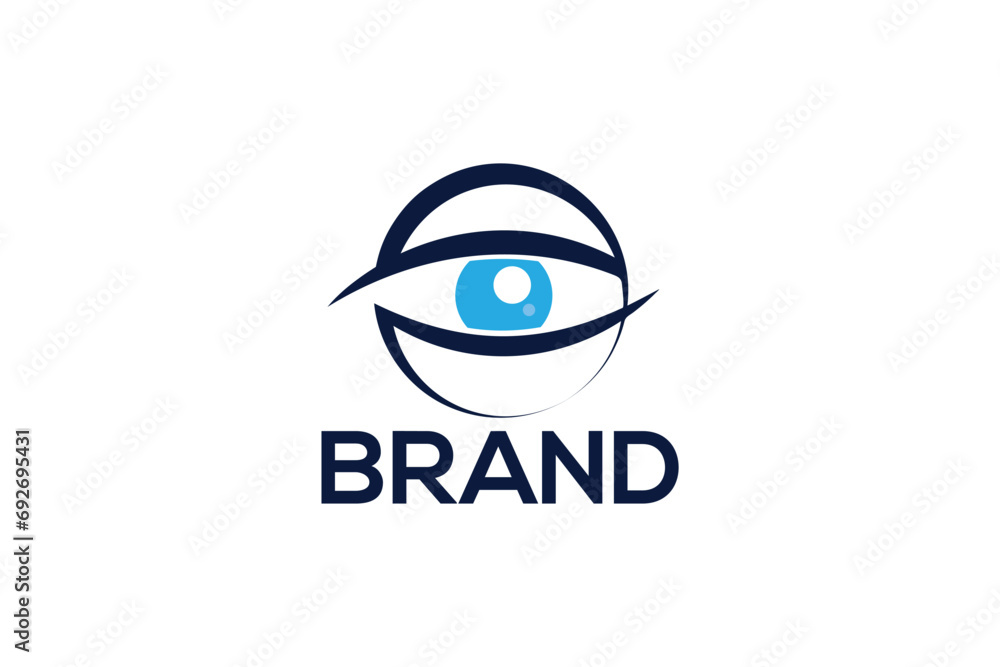 Creative logo design depicting a blue eye. Creative logo design depicting a blue eye.