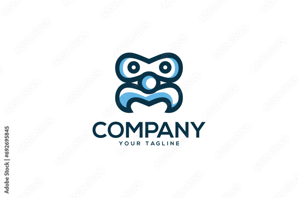 Creative logo design depicting a mini robot, designated to the technology industry. Creative logo design depicting a mini robot, designated to the technology industry.