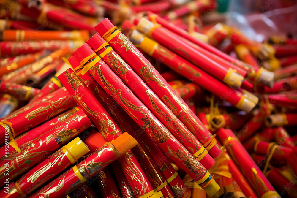 Assorted firecracker in chinese new year, lunar day. assorted chinese new year decorations Assorted firecracker in chinese new year, lunar day. assorted chinese new year decorations