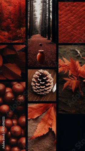 autumn theme collage, instagram story, background or banner photo