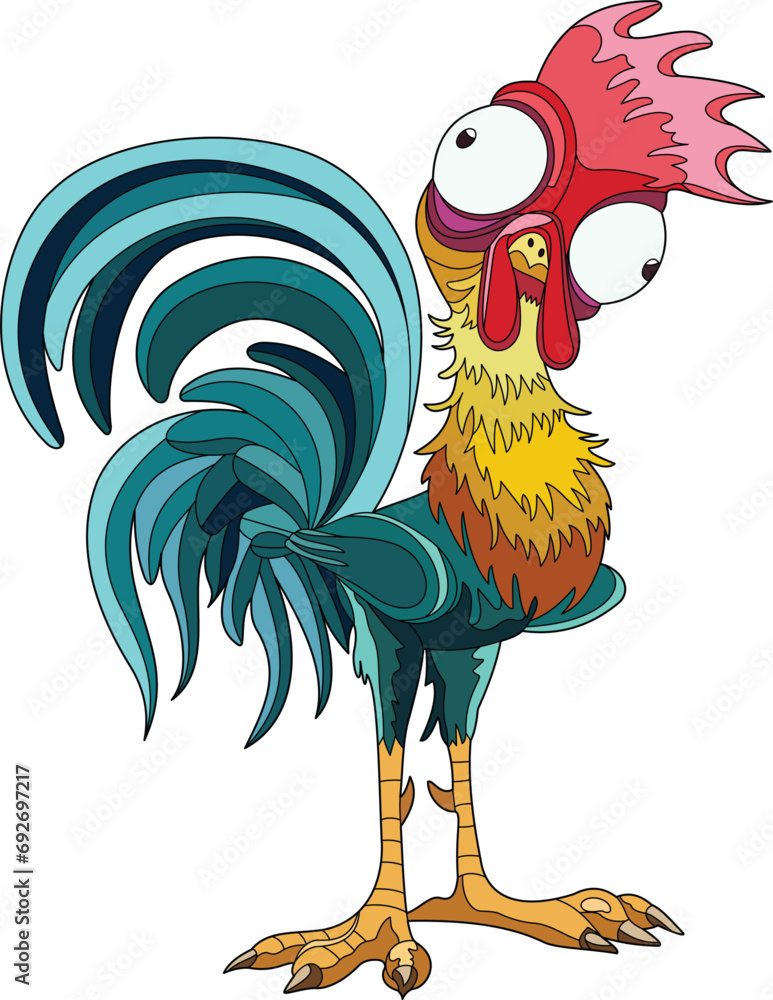 Chicken vector illustration hey hey chicken from cartoon moana animal
