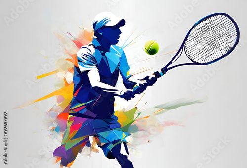 tennis player with tennis racket