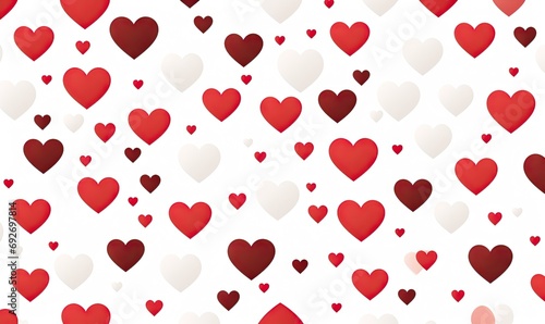 this image is of a white background with red hearts Generative AI