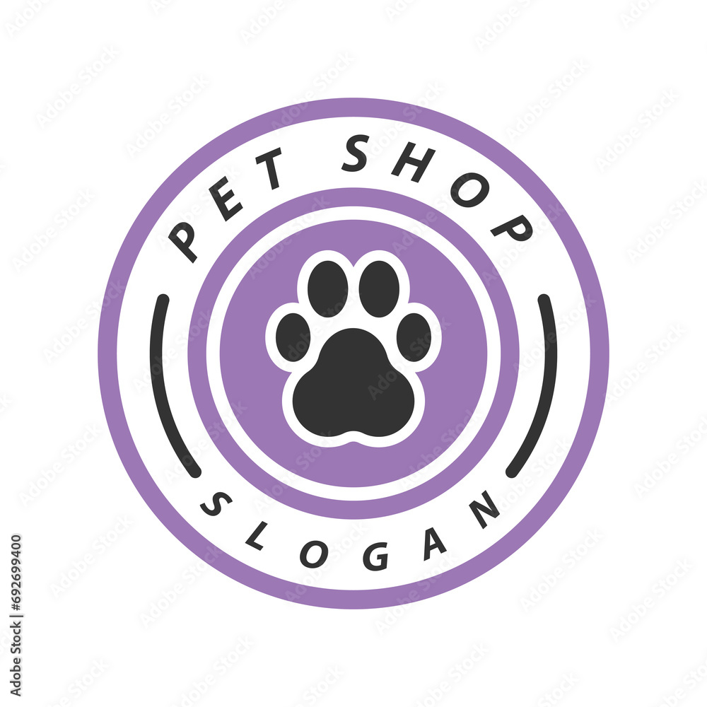 vector pet logo design paw in circle style, vector for animal shop business vector pet logo design paw in circle style, vector for animal shop business