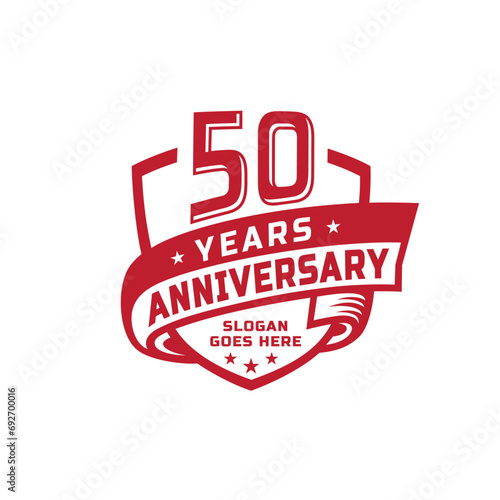 50 years anniversary celebration design template. 50th anniversary logo. Vector and illustration.
