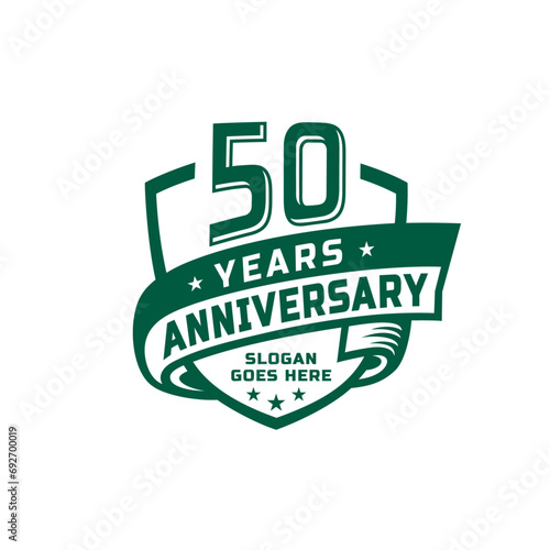 50 years anniversary celebration design template. 50th anniversary logo. Vector and illustration. photo