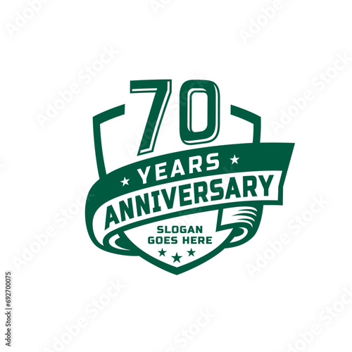 70 years anniversary celebration design template. 70th anniversary logo. Vector and illustration.