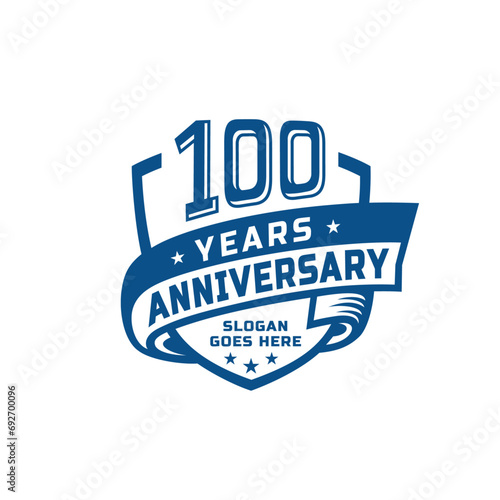 100 years anniversary celebration design template. 100th anniversary logo. Vector and illustration.