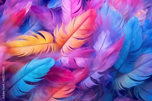 technology created colors fferent feathers composed background vibrant feather abstract manycoloured colourful texture design pattern fashion art illustration avian bird plumage rainbow spectrum © akkash jpg