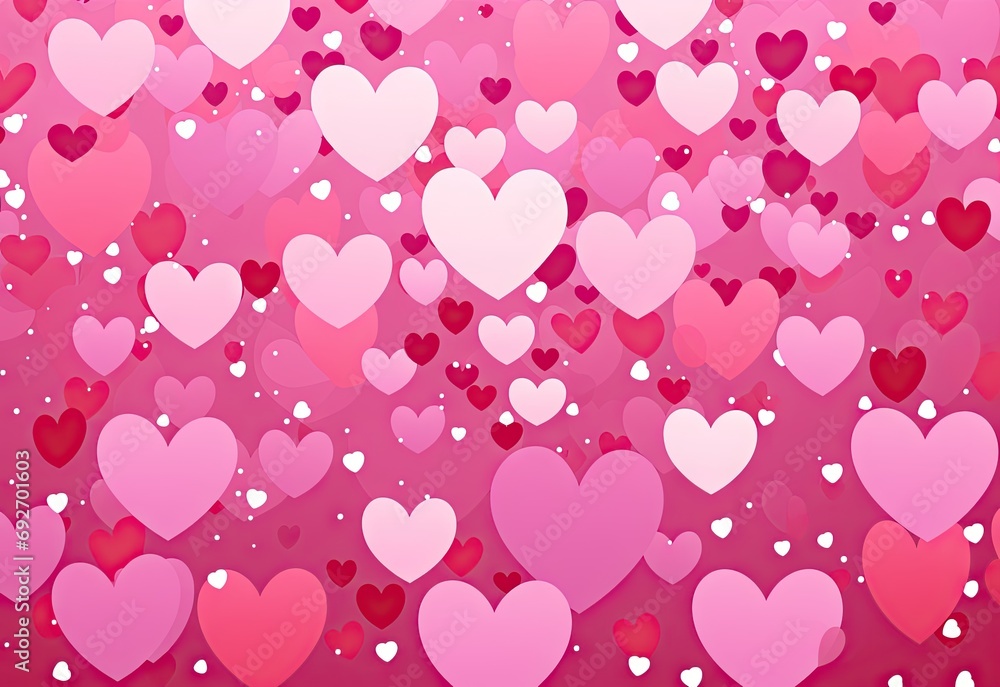 pink hearts surrounded by heart shape Generative AI