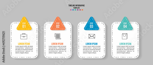 Infographics design template, Business concept with 4 steps or options, can be used for workflow layout, diagram, annual report, web design. Creative banner, label vector.