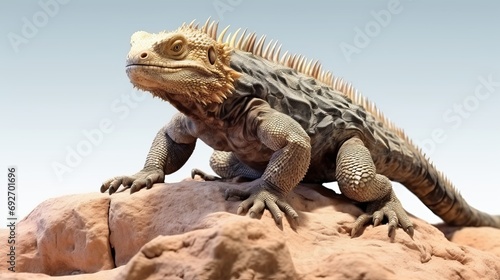 Generative AI image of  iguana on the rock © Eitan Baron