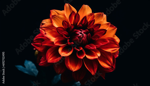Vibrant dahlias bloom in nature beauty, a gift of romance generated by AI