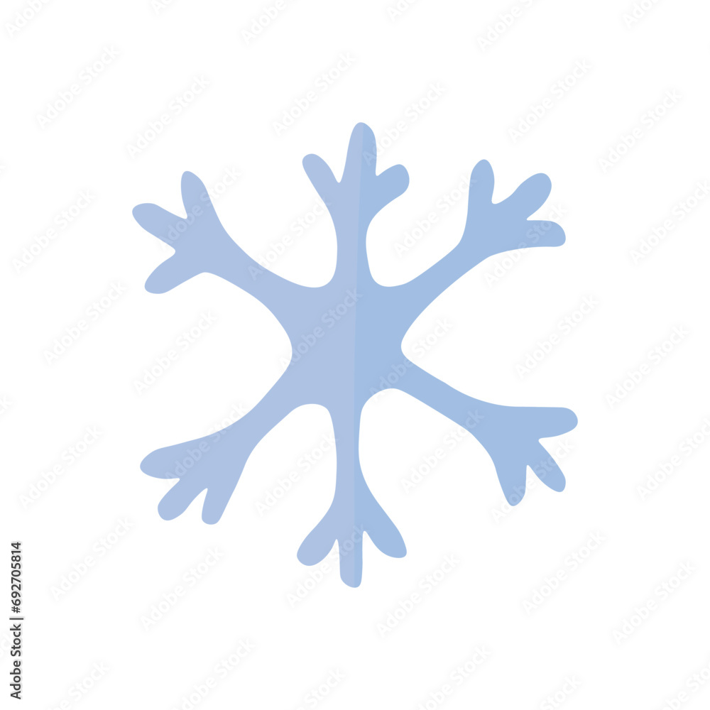 Simple doodle snowflake illustration blue color. Isolated snowy icon for print. Simple doodle snowflake illustration blue color. Isolated snowy icon for print.
