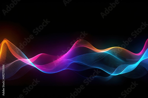 waves background neon Abstract wave electronic wavy glowing black space light energy music fashion spectrum gradient design graphic equalizer speaker element vibration flow frequency sound bright photo