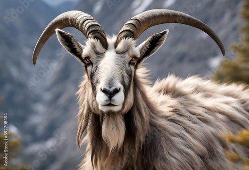  Witness the majesty of Markhor in ultra-realistic 8K images, capturing every intricate detail of their magnificent horns, fur, and regal stature, providing viewers with a flawlessly
