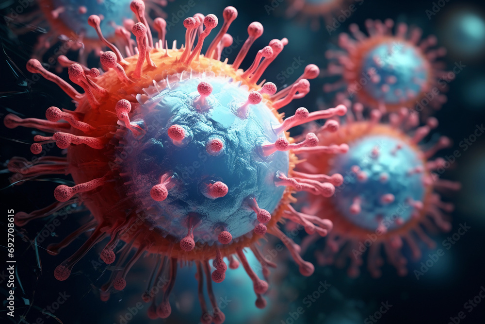 Influenza virus close-up Influenza virus close-up