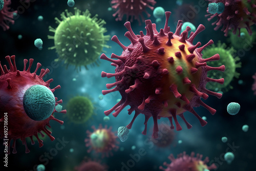 Influenza virus close-up