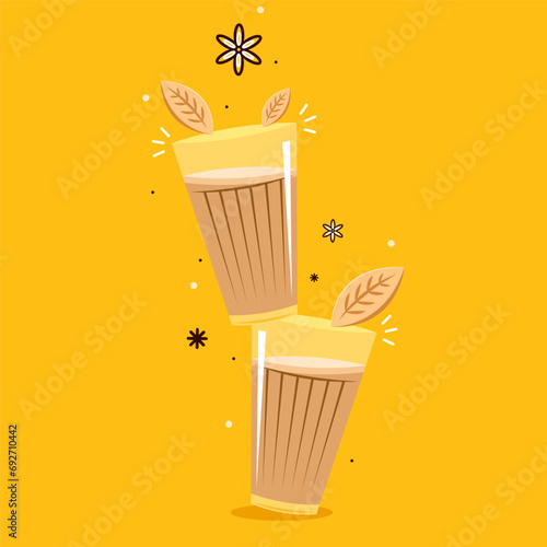 Indian hot drink vector. Indian chai icon. Chai is Indian drink. Kerala tea shop illustration vector eps.Indian Kerala roadside. Kerala tea shop line drawing. Kerala Old.