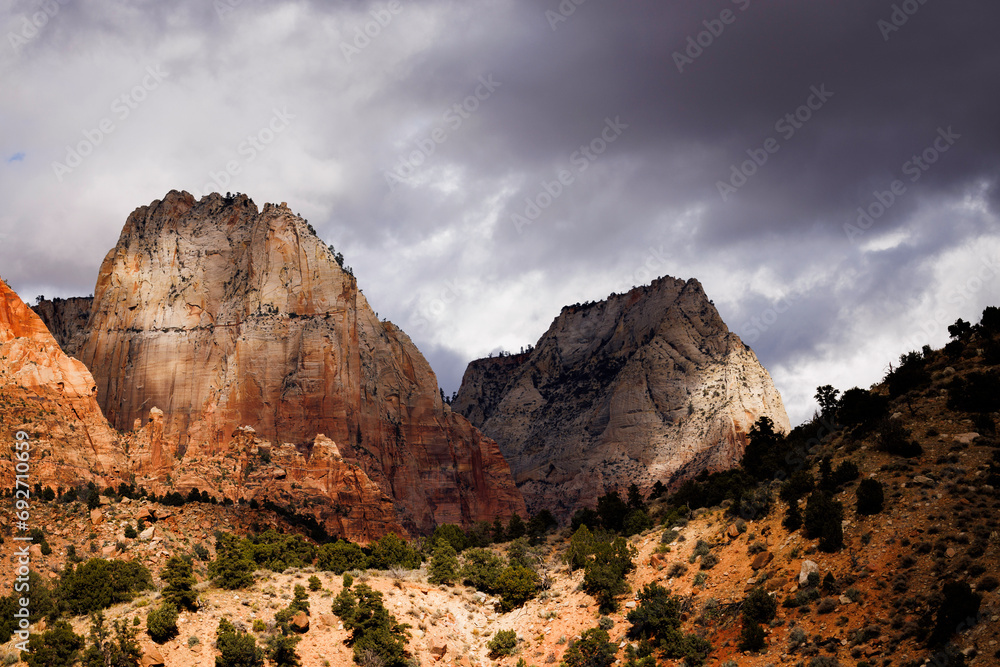 stormy mesas wide angle, zion national park