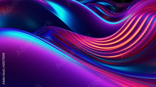 Iridescent neon waves undulating in a hypnotic rhythm  creating a futuristic visual experience.