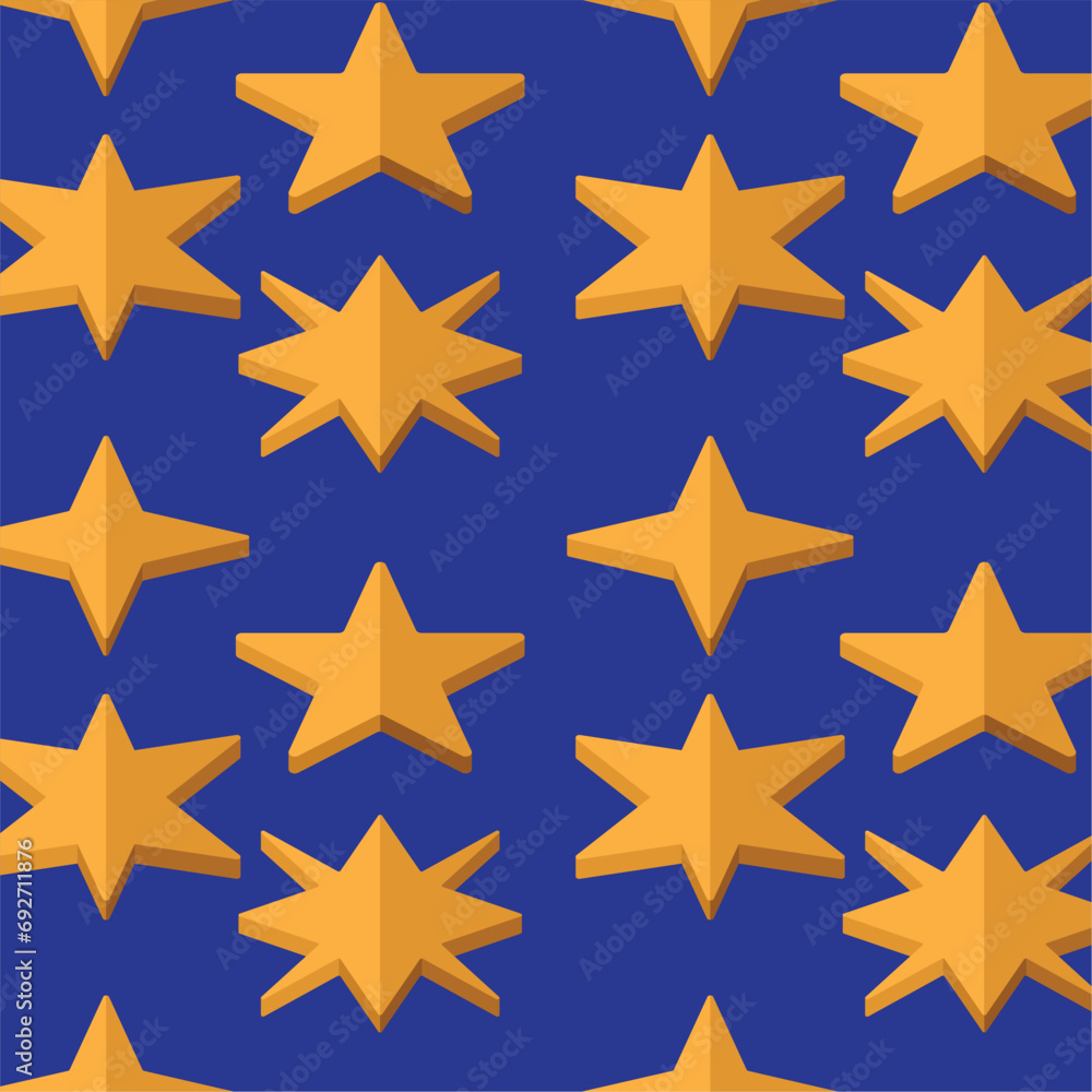 2d isometric star shapes icon Pattern background Vector