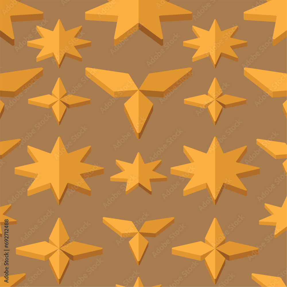 Obraz premium 2d isometric star shapes icon Pattern background Vector