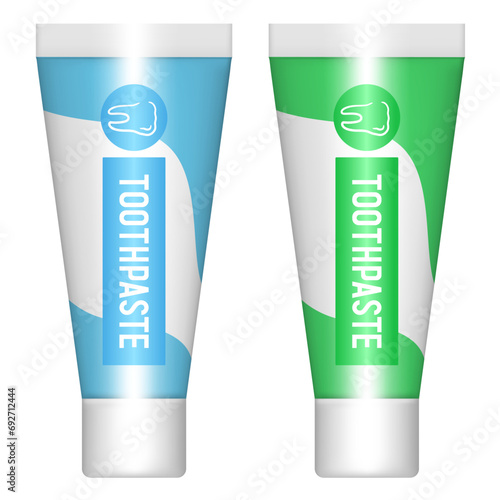A tube of toothpaste. Vector realistic clipart isolated on white background.