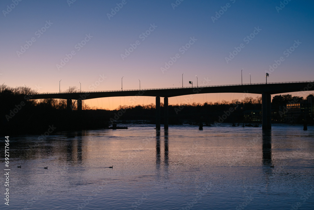 View of the James River from the T. Tyler Potterfield Memorial Bridge in Richmond, Virginia