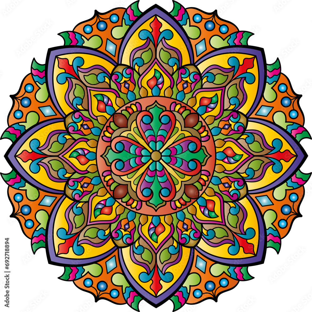 Mandala. Ethnic round ornament. Vector illustration. Mandala. Ethnic round ornament. Vector illustration.