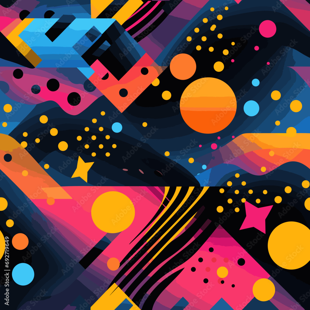 Abstract 1990s Aesthetic Seamless Texture - Repeatable SVG Vector - Tiled Pattern Abstract 1990s Aesthetic Seamless Texture - Repeatable SVG Vector - Tiled Pattern