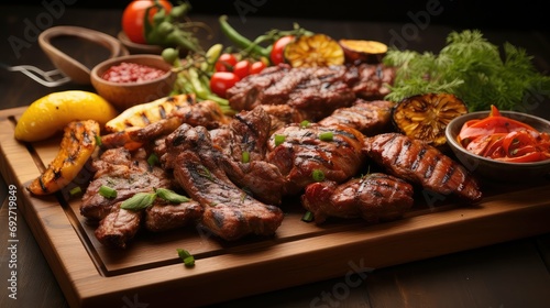 flavor wooden bbq food illustration meat fire, cook outdoor, delicious seasoning flavor wooden bbq food