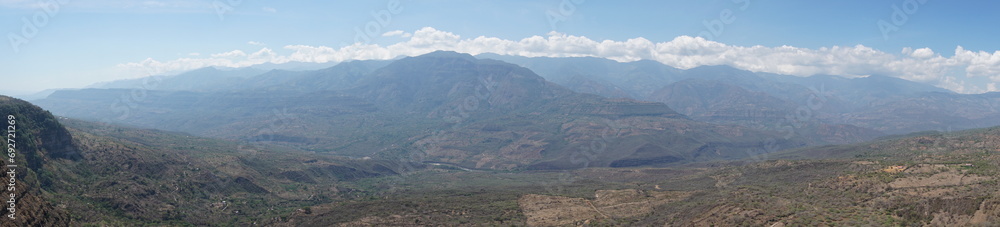 Panoramic view onto the Chicamocha Canyon from Barichara, Colombia