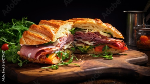 flaky crust croissan food illustration pastry breakfast, delicious dough, buttery golden flaky crust croissan food photo