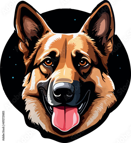 German Sheperd Dog Wear Police Officer
