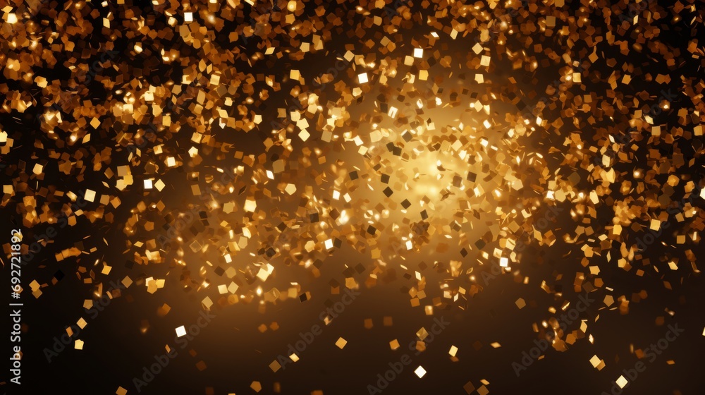 Abstract gold bokeh background. Christmas and New Year concept. Generative AI