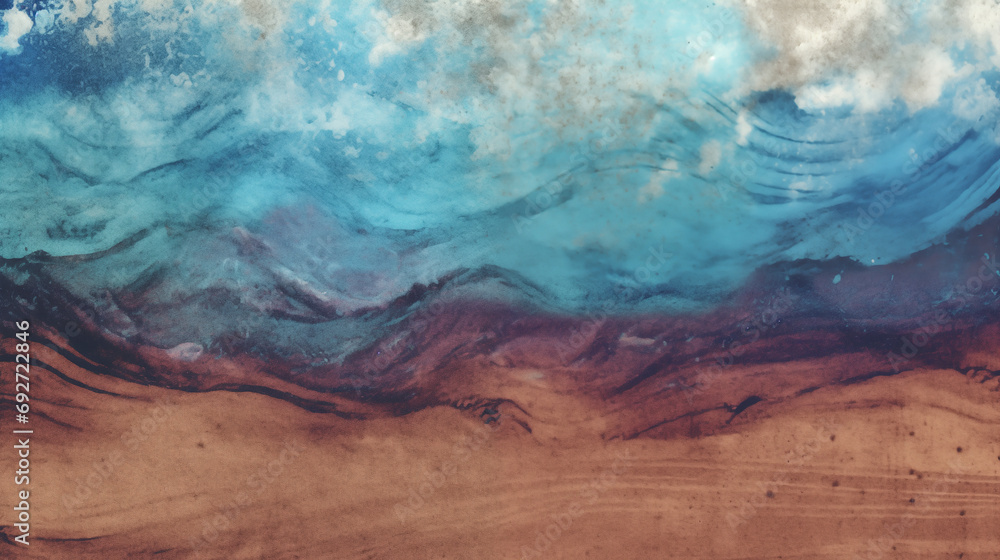Artistic Watercolor Texture Resembling Ocean and Sky