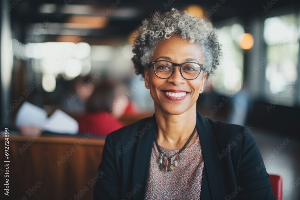 Smiling portrait of happy senior woman in cafe or bar Smiling portrait of happy senior woman in cafe or bar