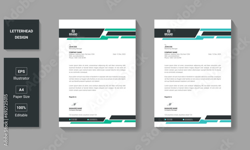 Letterhead template design with modern look 
