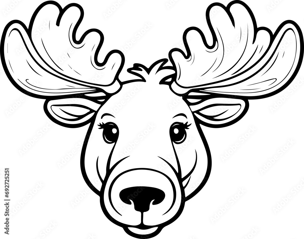 Moose Head SVG Bundle, Moose SVG, Cartoon Moose SVG, Christmas Moose SVG