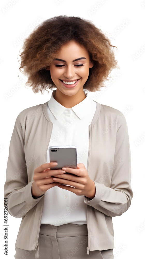 woman using cell phone isolated on white woman using cell phone isolated on white
