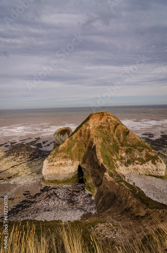 Chalk Arch formation on coast at Selwick Bay near Flamborough Head in Yorkshire photo