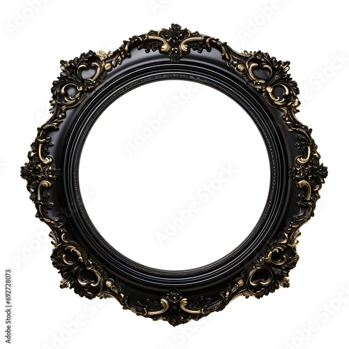 Black and gold picture frame isolated
