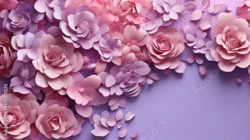 Dusty elegant lilac  purple rose blue pink abstract flower background.  © Olha Vietrova