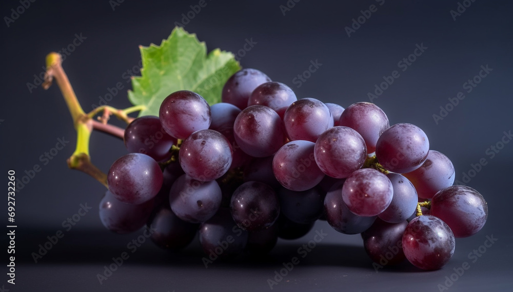 Fototapeta premium Juicy grape bunches, ripe and fresh, perfect for winemaking generated by AI