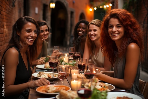 A group photo of young girls at a party
