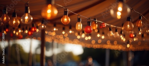 wedding photo gallery of hanging lights, wedding venue