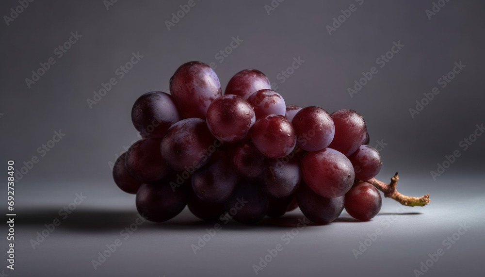 Juicy grape bunch, ripe and fresh, perfect for winemaking dessert generated by AI Juicy grape bunch, ripe and fresh, perfect for winemaking dessert generated by AI