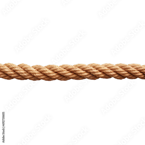 Straight rope isolated on transparent backgorund.